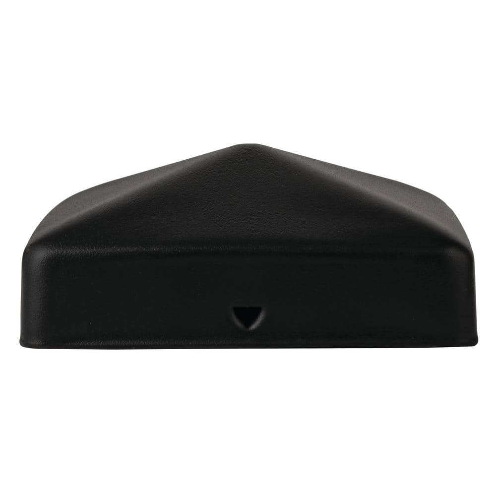NUVO IRON Easy-Cap 4 in. x 4 in. Black Galvanized Steel Pyramid Post Cap (6-Pack)