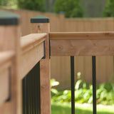 NUVO IRON Easy-Cap 4 in. x 4 in. Black Galvanized Steel Pyramid Post Cap (6-Pack)
