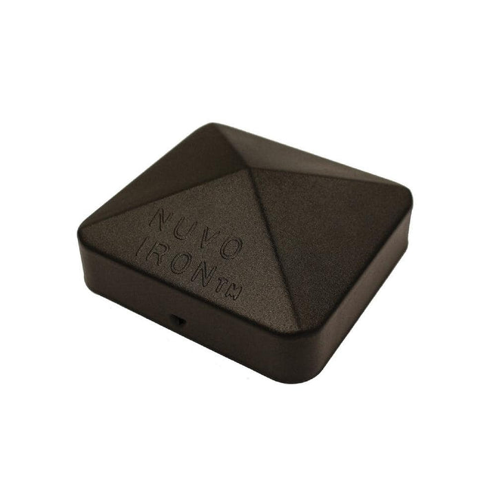 NUVO IRON Easy-Cap 4 in. x 4 in. Black Galvanized Steel Pyramid Post Cap (6-Pack)