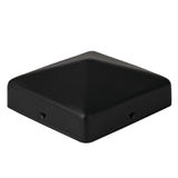 NUVO IRON Easy-Cap 4 in. x 4 in. Black Galvanized Steel Pyramid Post Cap (6-Pack)