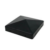 NUVO IRON Easy-Cap 6 in. x 6 in. Black Galvanized Steel Pyramid Post Cap (6-Pack)