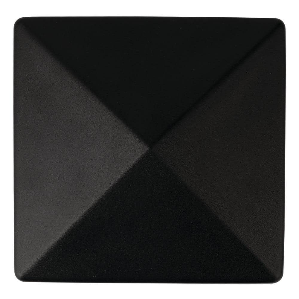 NUVO IRON Easy-Cap 6 in. x 6 in. Black Galvanized Steel Pyramid Post Cap (6-Pack)
