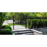 NUVO IRON 2.75 ft. x 4.67 ft. Benitoite Profile Black Iron Center Point Arched Top Fence Gate