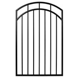 NUVO IRON 2.75 ft. x 4.67 ft. Benitoite Profile Black Iron Center Point Arched Top Fence Gate