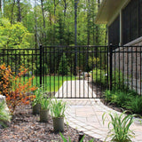 NUVO IRON 2.75 ft. x 5.67 ft. Coral Profile Black Iron Flat Top Fence Gate