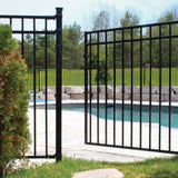 NUVO IRON 2.75 ft. x 5.67 ft. Coral Profile Black Iron Flat Top Fence Gate