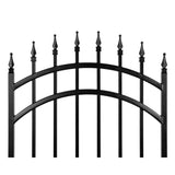 NUVO IRON 2.75 ft. x 4.67 ft. Tiger Eye Profile Black Iron Center Point Arched Top Fence Gate