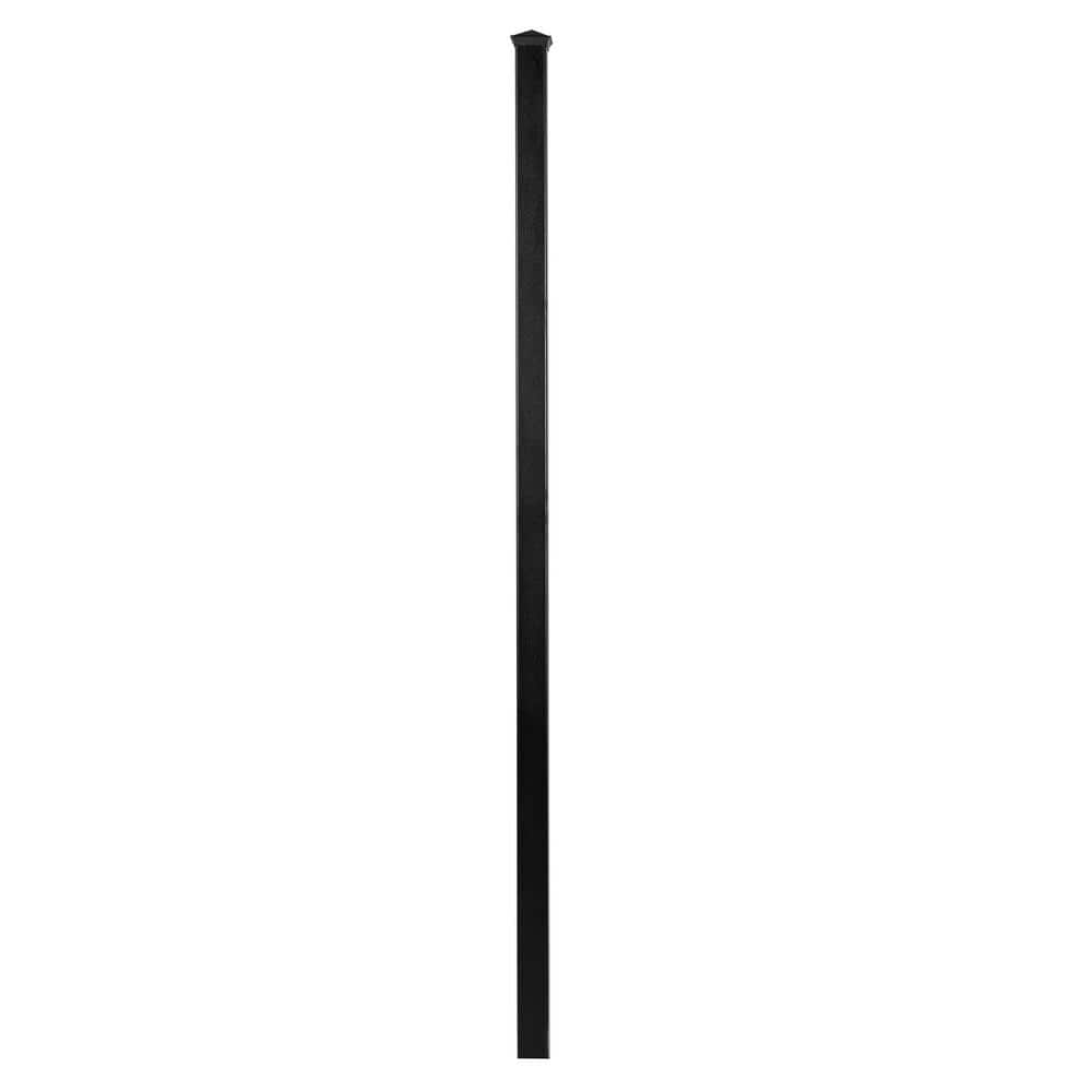 NUVO IRON Legacy Collection 2 in. x 2 in. x 8 ft. Galvanized Steel Square Metal Fence Post with Pyramid Post Cap