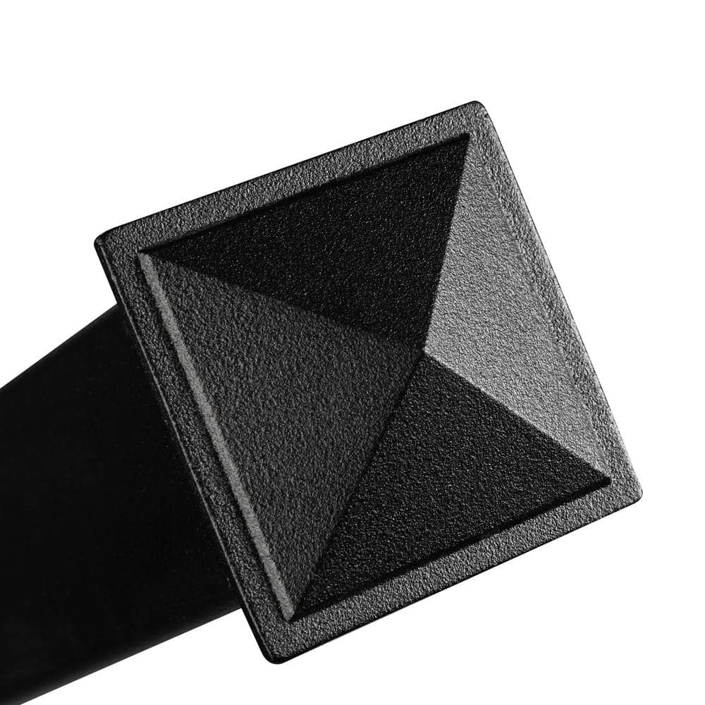 NUVO IRON Legacy Collection 2 in. x 2 in. x 8 ft. Galvanized Steel Square Metal Fence Post with Pyramid Post Cap
