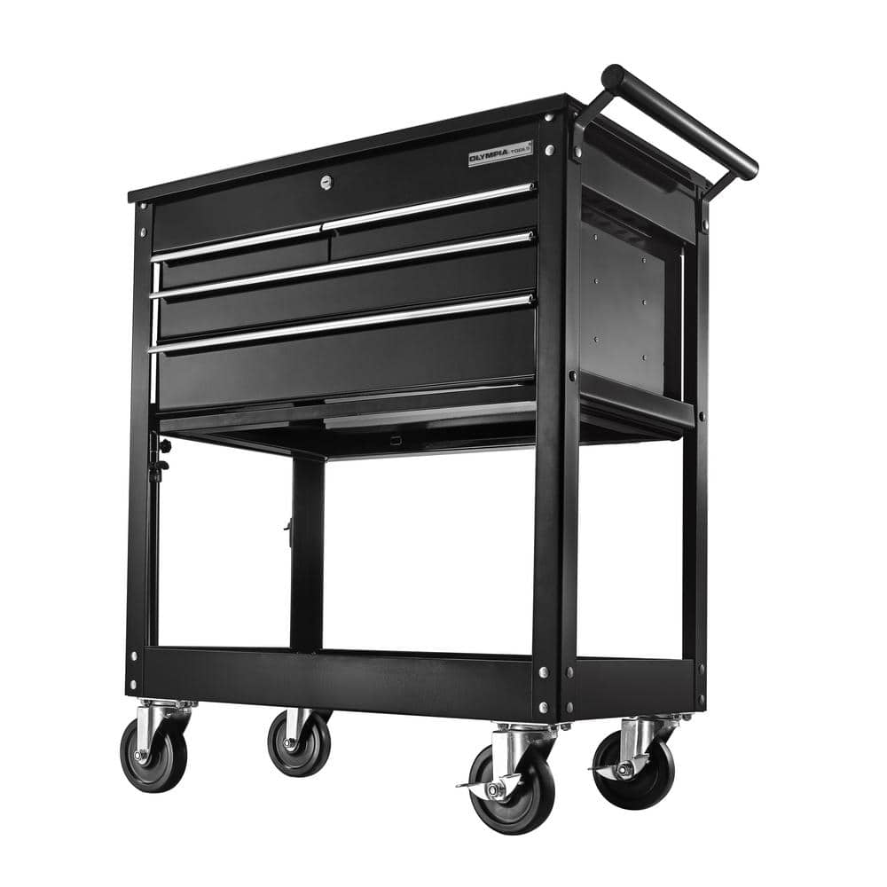 OLYMPIA 30 in. W x 18 in. D 4-Drawer Roller Cabinet Tool Chest in Black