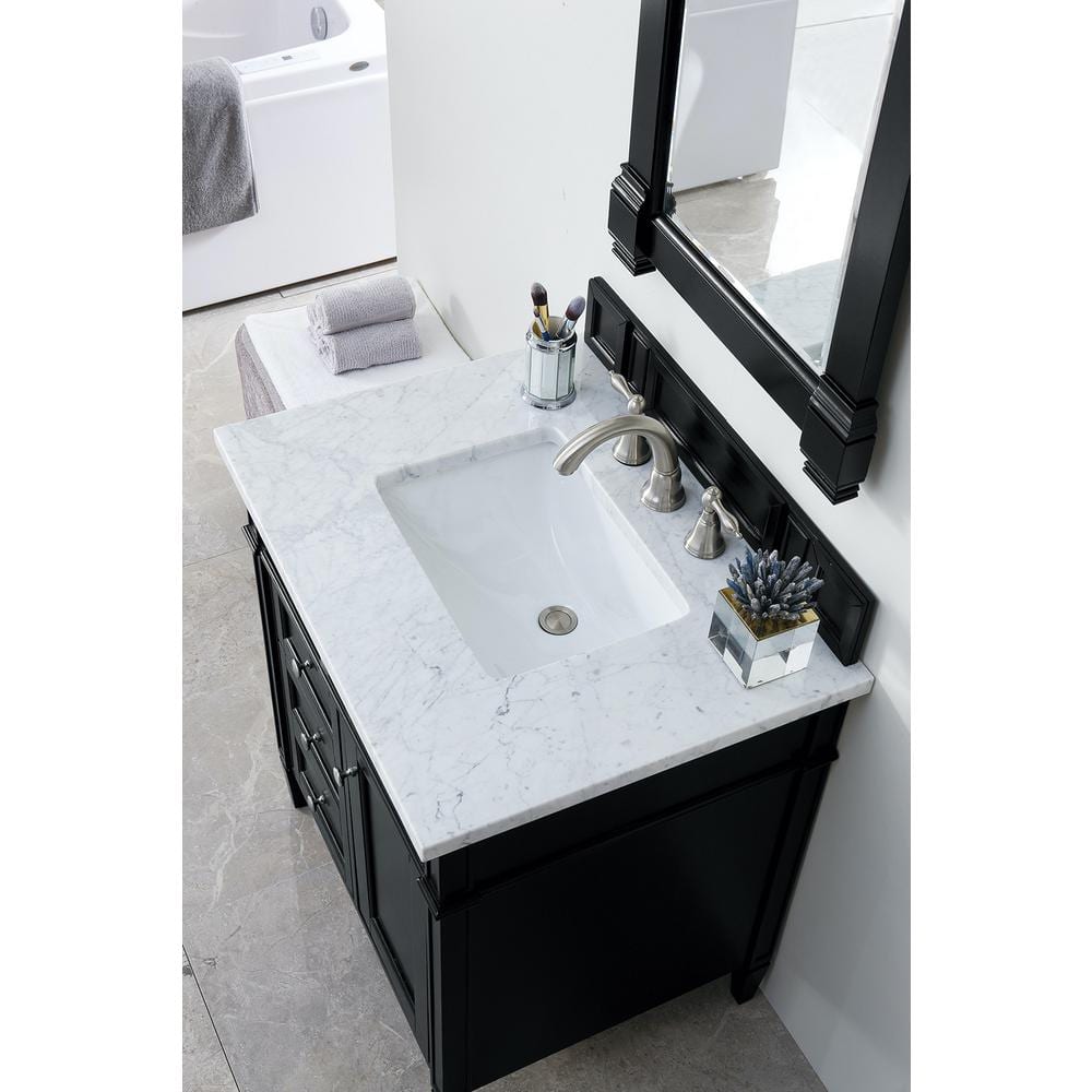 James Martin Vanities Brittany Black Onyx Rectangular Wall Mirror 21.7 x 39.2 Inches