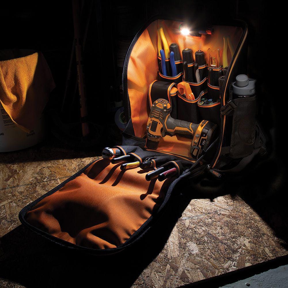 Klein Tools Tradesman Pro Tool Station Backpack, 17.25 in, 21-Pocket, 1680D Ballistic Nylon