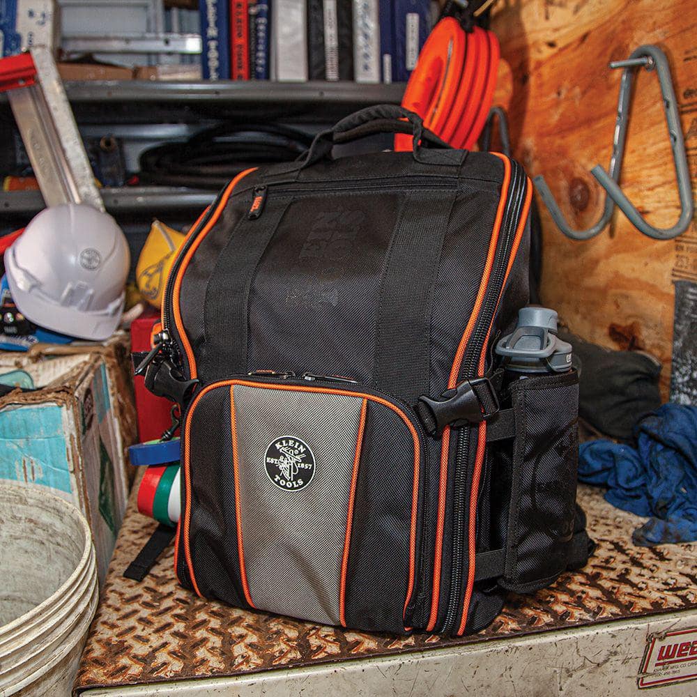 Klein Tools Tradesman Pro Tool Station Backpack, 17.25 in, 21-Pocket, 1680D Ballistic Nylon