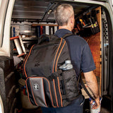 Klein Tools Tradesman Pro 17.25 in Tool Station Backpack with Worklight, 21 Pockets, 1680D Ballistic Nylon