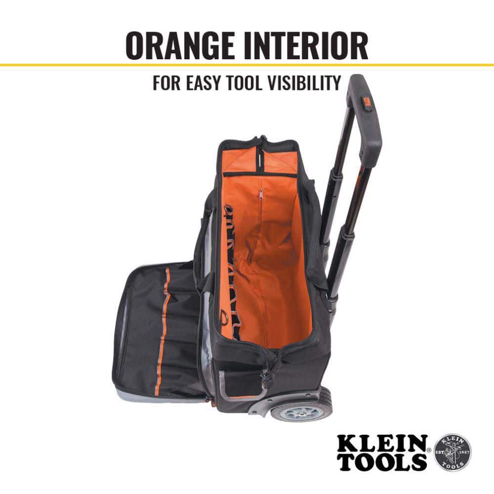 Klein Tools Tradesman Pro Rolling Tool Bag, 24 Pockets, 19 in. (Model 55452RTB)