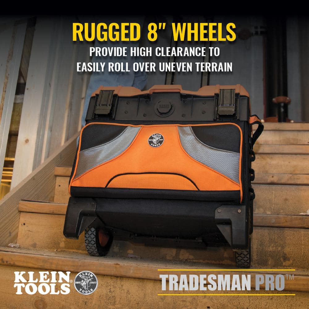 Klein Tools Tradesman Pro Tool Master Rolling Tool Bag, 22 in., 19 Pockets (Model 55473RTB)