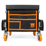 WEN 400 lbs. Capacity Garage Glider Rolling Tool Chest Seat with Storage Pouch, 26.4 x 14.2 x 17 in.