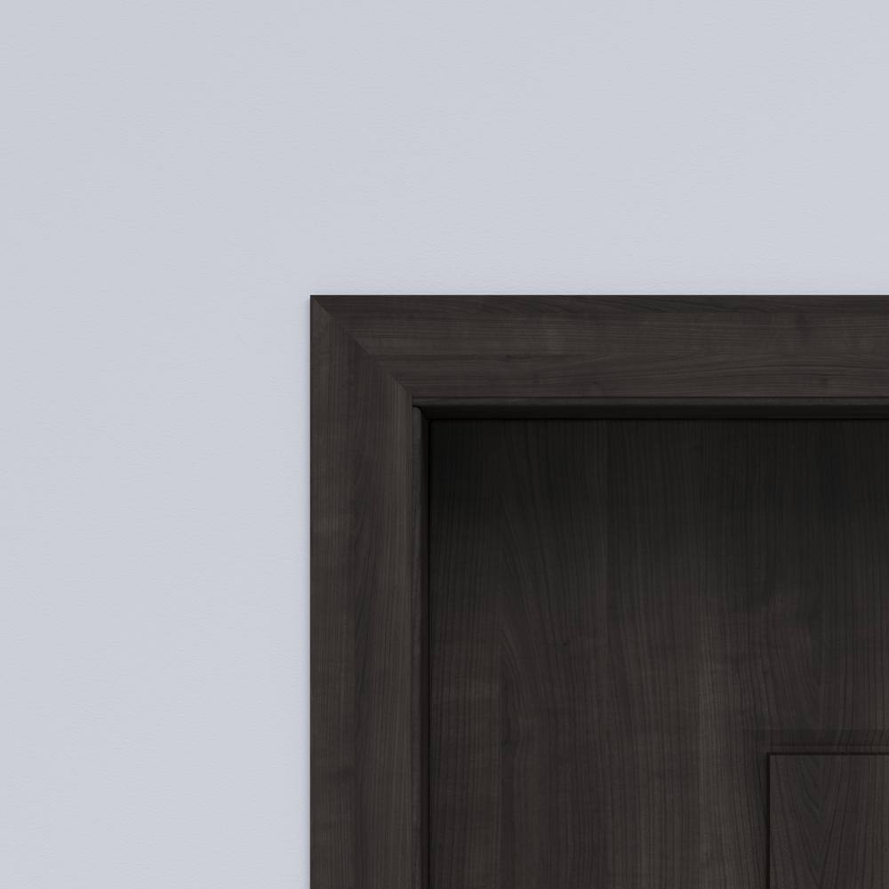 ORNAMENTAL 7/16 in. x 3-1/2 in. x 96 in. Prestained Black Wood Casing Moulding