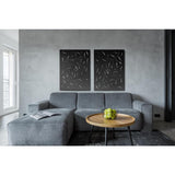 OUTDECO 4 ft. x 3 ft. Black Leafspray Hardwood Composite Decorative Wall Decor and Privacy Panel