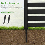 38 in. W x 46 in. H Black Outdoor No Dig Fence Poly Plastic Picket Fence Panel Decorative Garden Privacy Fence(4-Pack)