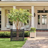 38 in. W x 46 in. H Black Outdoor No Dig Fence Poly Plastic Picket Fence Panel Decorative Garden Privacy Fence(4-Pack)
