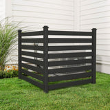 38 in. W x 46 in. H Black Outdoor No Dig Fence Poly Plastic Picket Fence Panel Decorative Garden Privacy Fence(4-Pack)