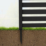 38 in. W x 46 in. H Black Outdoor No Dig Fence Poly Plastic Picket Fence Panel Decorative Garden Privacy Fence(2-Pack)