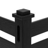 38 in. W x 46 in. H Black Outdoor No Dig Fence Poly Plastic Picket Fence Panel Decorative Garden Privacy Fence(2-Pack)