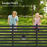 38 in. W x 46 in. H Black Outdoor No Dig Fence Poly Plastic Picket Fence Panel Decorative Garden Privacy Fence(2-Pack)