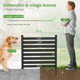 38 in. W x 46 in. H Black Outdoor No Dig Fence Poly Plastic Picket Fence Panel Decorative Garden Privacy Fence(2-Pack)