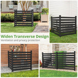 38 in. W x 46 in. H Black Outdoor No Dig Fence Poly Plastic Picket Fence Panel Decorative Garden Privacy Fence(2-Pack)