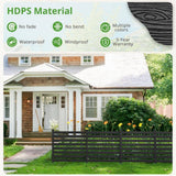 38 in. W x 46 in. H Black Outdoor No Dig Fence Poly Plastic Picket Fence Panel Decorative Garden Privacy Fence(2-Pack)