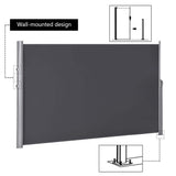 118.5 in. W x 63 in. H Patio Retractable Folding Side Awning Screen Privacy Divider