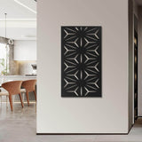 Decorative Outdoor Metal Privacy Screen Panel Flower Pattern in Black