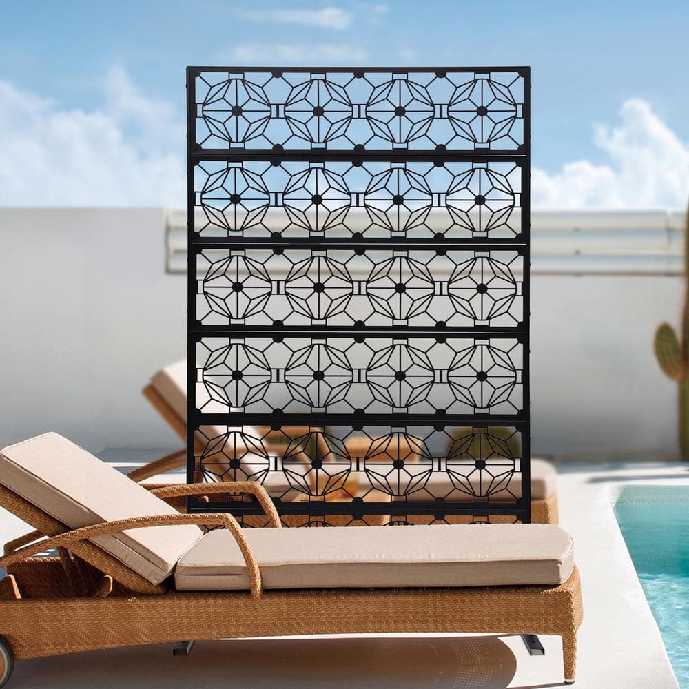 Outdoor Privacy Screens and Panels for Patio Metal Privacy Fence Screen with Freestanding Decorative Room Divider