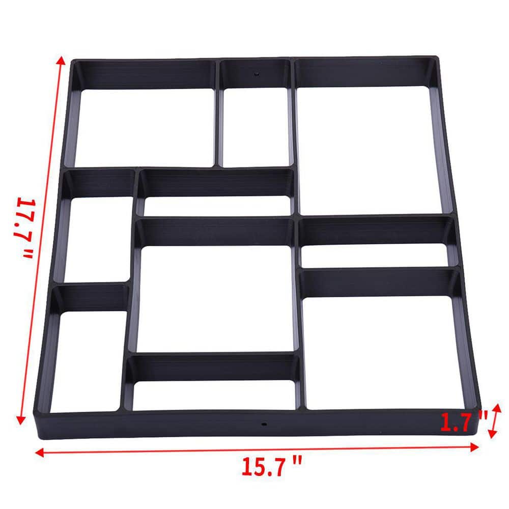 JAXPETY Cement Mold Concrete Stepping Stone DIY Paver Mold Kit Walk Maker for Patio and Garden (2-Pieces）