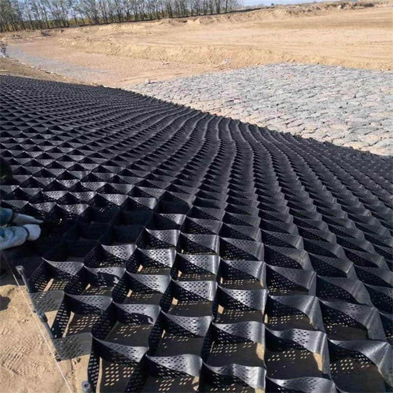 6.5 ft. x 16.5 ft. x 6 in. Black Plastic Geocell Used in Gardens, Paving, Landscaping