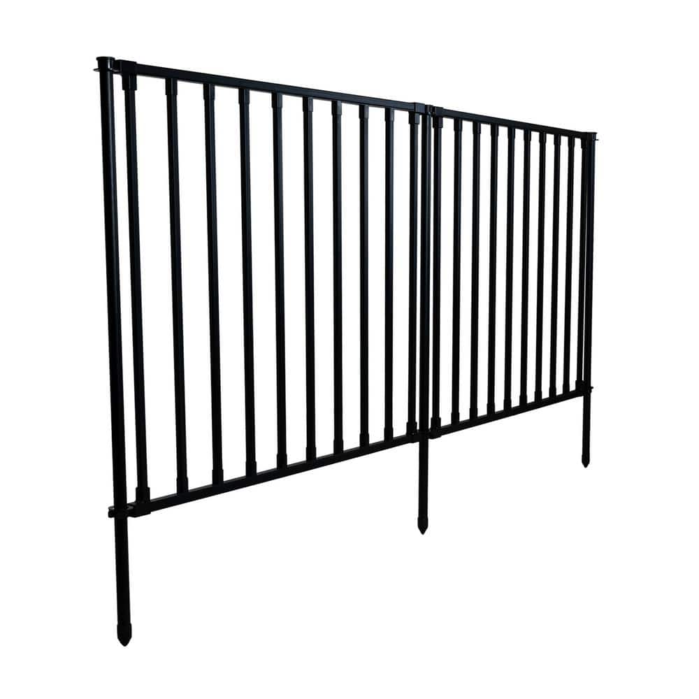 Zippity Outdoor Products 3 ft. H x 3.5 ft. W. Zurich Poly-Steel Spaced Picket Flat Top Metal Fence Panels 2-Panels