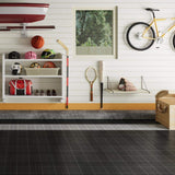 GOGEXX 12 in. x 12 in. Black Porch Rosette Pattern Interlocking Deck Tiles Plastic Flooring Waterproof Outdoor (Pack of 60)