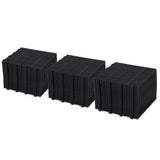 GOGEXX 12 in. x 12 in. Black Porch Rosette Pattern Interlocking Deck Tiles Plastic Flooring Waterproof Outdoor (Pack of 60)