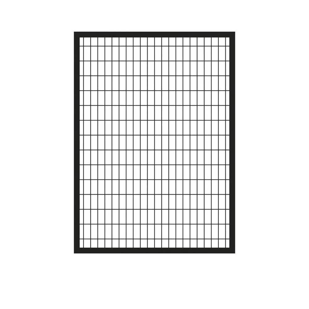 FORGERIGHT Deco Grid 5ft H x 4ft W Black Steel Gate