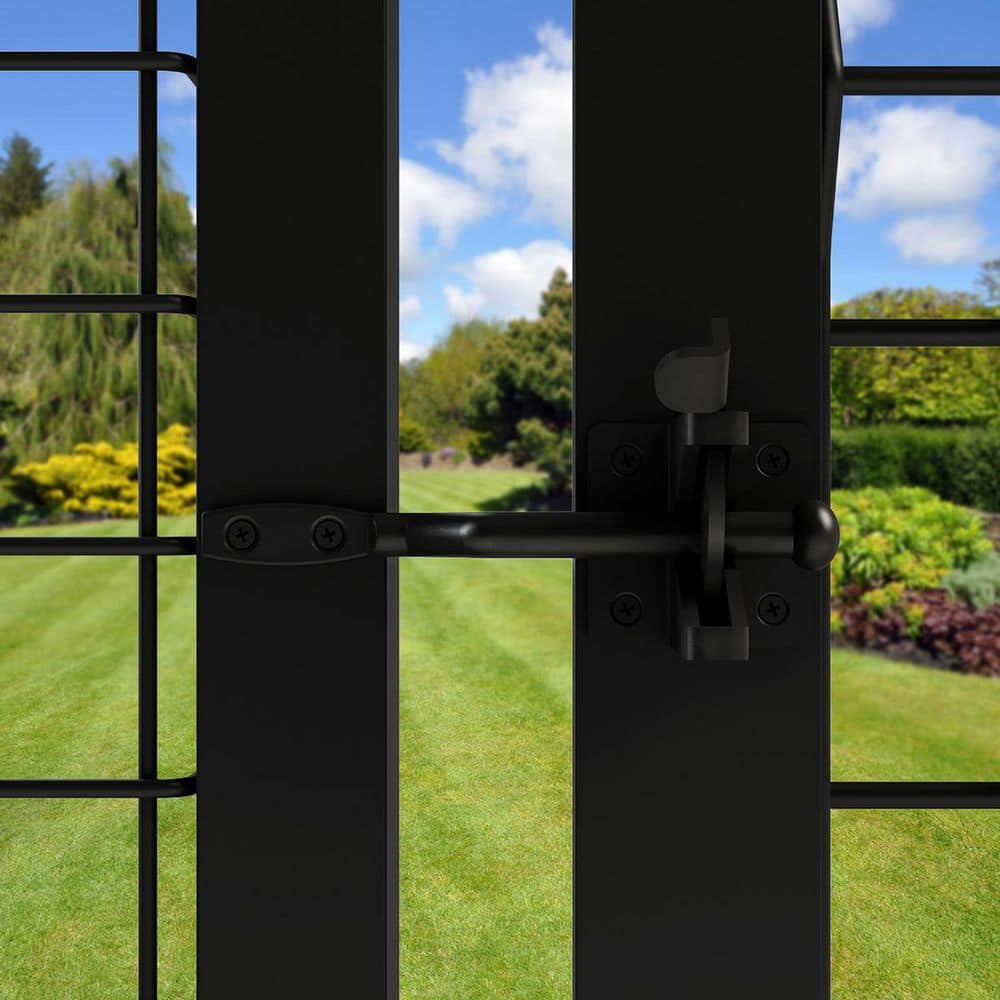 FORGERIGHT Deco Grid 5ft H x 4ft W Black Steel Gate