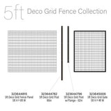 FORGERIGHT Deco Grid 5ft H x 4ft W Black Steel Gate