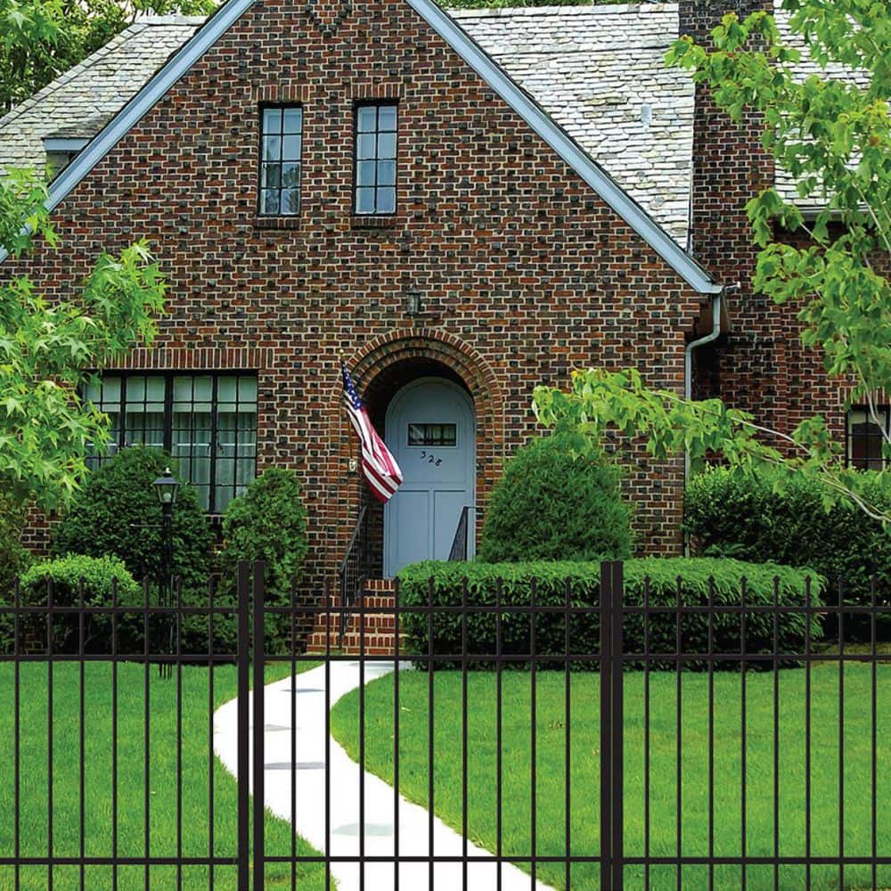 FORGERIGHT Osprey 4 ft. W x 4 ft. H Black Aluminum Fence Gate
