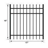 FORGERIGHT Osprey 4 ft. W x 4 ft. H Black Aluminum Fence Gate