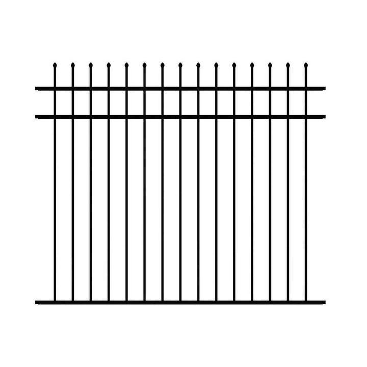 FORGERIGHT 5 ft. H x 6 ft. W Osprey Black Aluminum Fence Panel (5-pack)