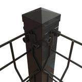 FORGERIGHT 74 in. H Deco Grid Black Steel Post with Flange, Cap, and Clips