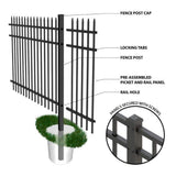 FORGERIGHT 72 in. 4 ft. Black Osprey Black Aluminum Fence Corner Post with Flat Cap