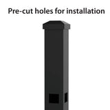 FORGERIGHT 72 in. 4 ft. Black Osprey Black Aluminum Fence Corner Post with Flat Cap