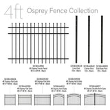 FORGERIGHT 72 in. Osprey Black Aluminum End/Gate Fence Post with Flat Cap